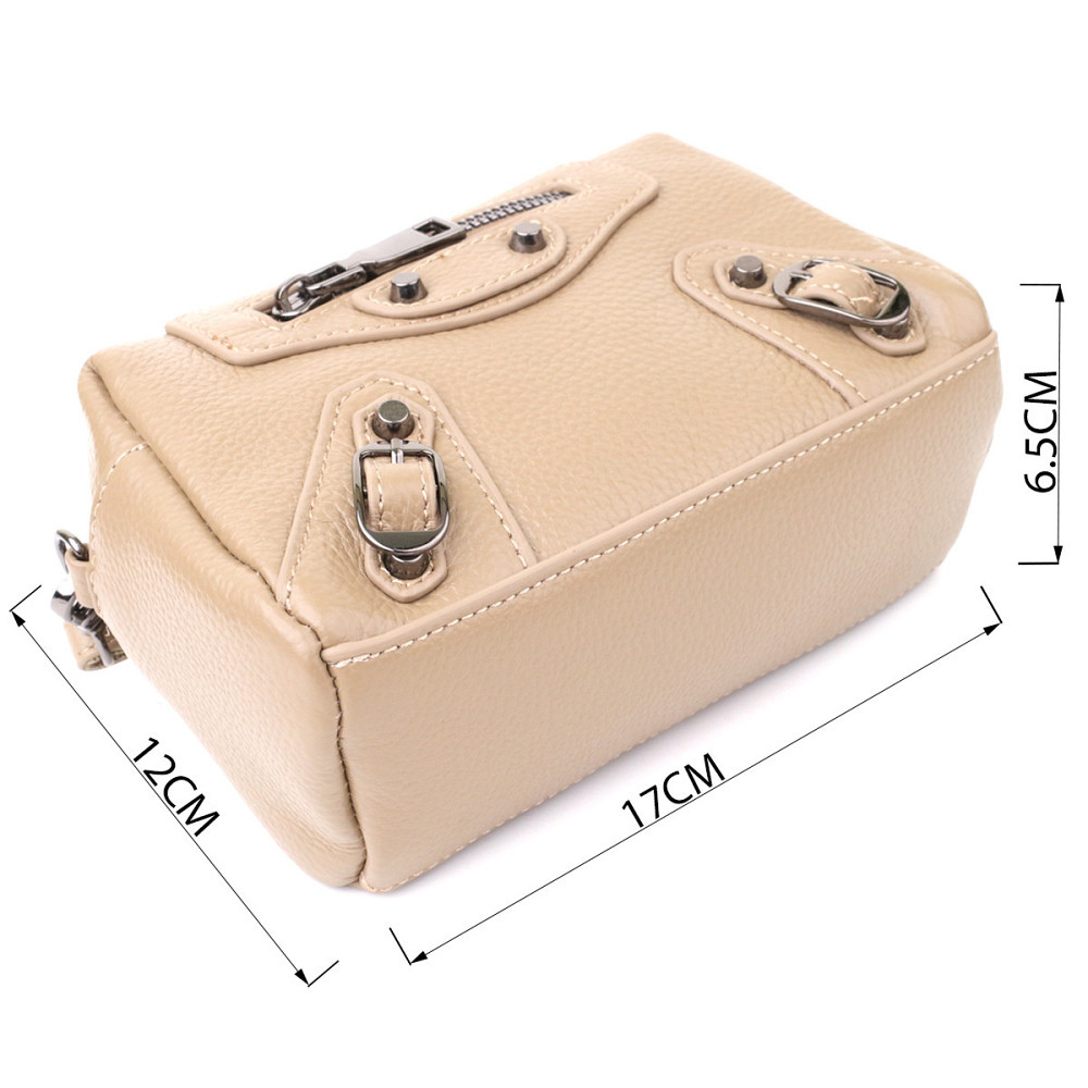 Компактная сумка для женщин из натуральной кожи Vintage 22924 Бежевый Киев - изображение 3