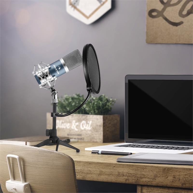 MIC-900BL Набор USB-микрофонов V2 | Конденсаторный микрофон | защита от поп-музыки | настольный штатив Ровно - изображение 2