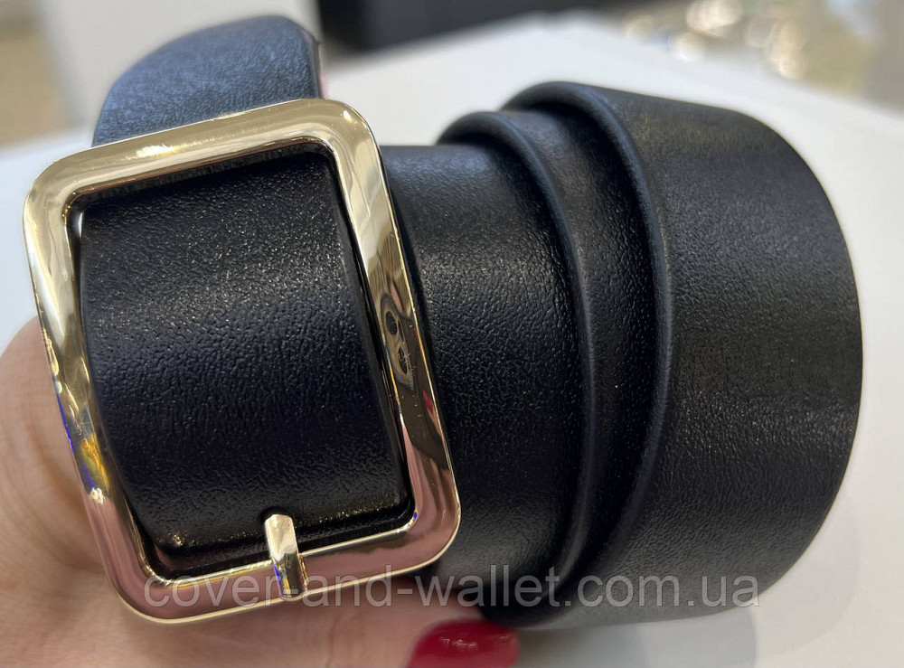 Стильный женский ремень из итальянской кожи с золотистой пряжкой 35 мм PS Leather Киев - изображение 3