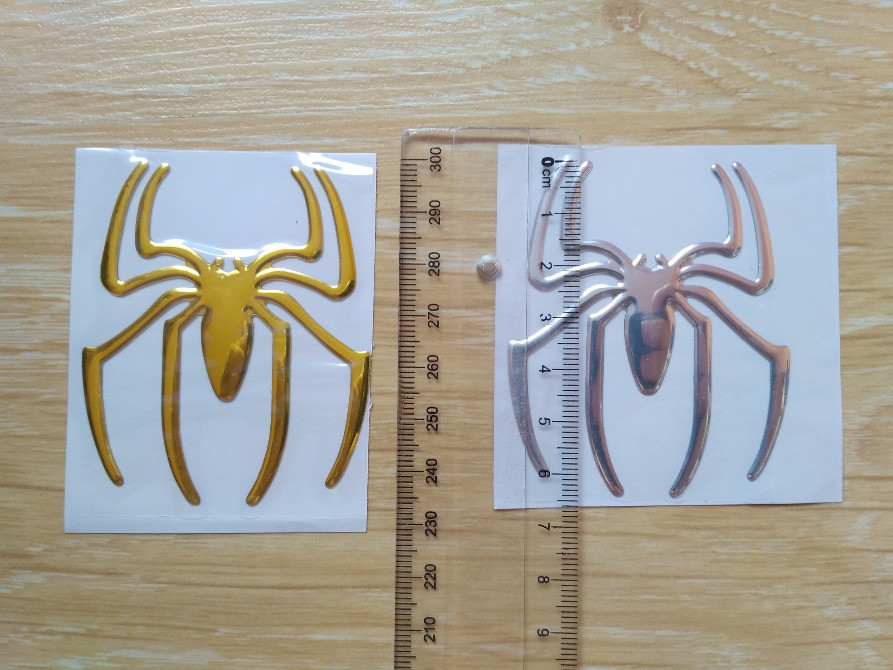 Наклейка на мото, авто Павук опукла Золото, Срібний Київ - фото 3