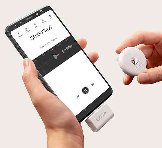 Мікрофон бездротовий Type-C білий iPhone Android Boya Omic-U White Київ