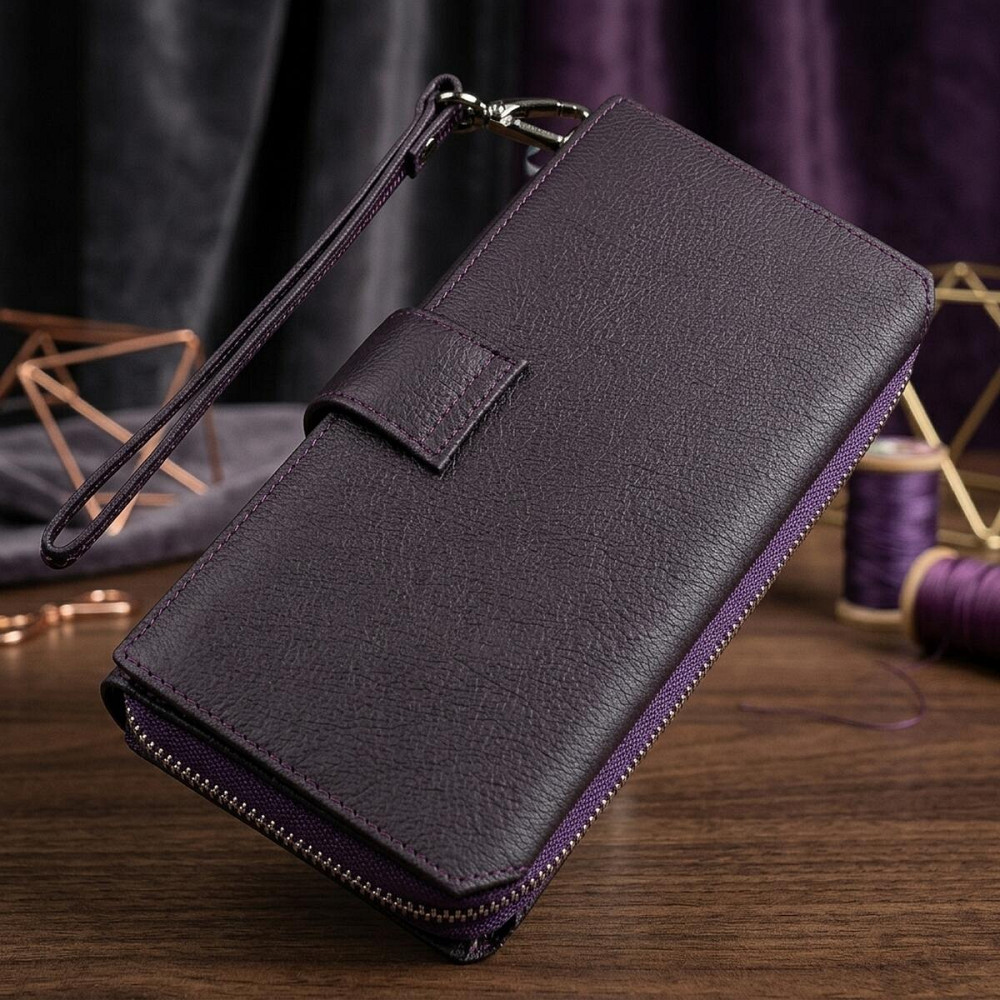 Кошелек женский ST Leather 18455 (SТ228) удобный Фиолетовый Киев - изображение 11