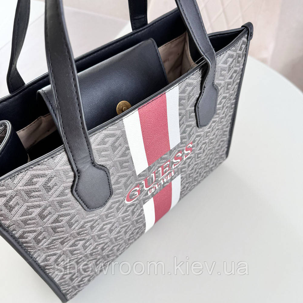 Жіноча сумка шоппер Guess (866522) сіра Київ - фото 2