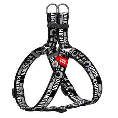 Шлей для собак WAUDOG Nylon с QR паспортом "Темный рыцарь" пластиковый фастекс XL (324-2011) Винница
