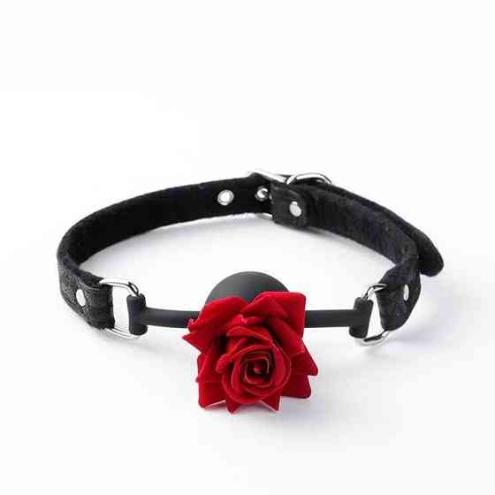 Кляп-куля БДСМ для рольових ігор "Троянда" - Чорний - Садо-мазо Вінниця