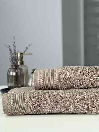 Комплект махровых полотенец IDEAL TEXTILE Легкий бриз 50х90 + 70х140 см 450 г/м2 100% хлопок Мокка Черновцы