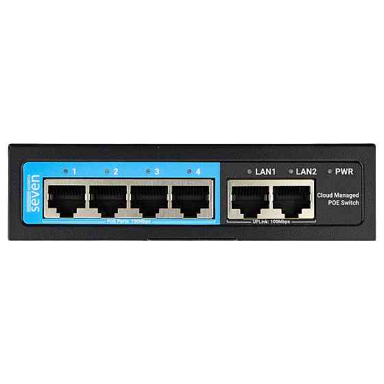 Хмарно керований 6-ти портовий PoE комутатор SEVEN PS204D (Cloud POE: 4, UP: 2) Київ