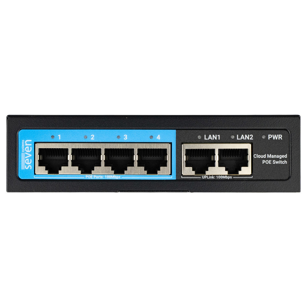 Хмарно керований 6-ти портовий PoE комутатор SEVEN PS204D (Cloud POE: 4, UP: 2) Київ - фото 5