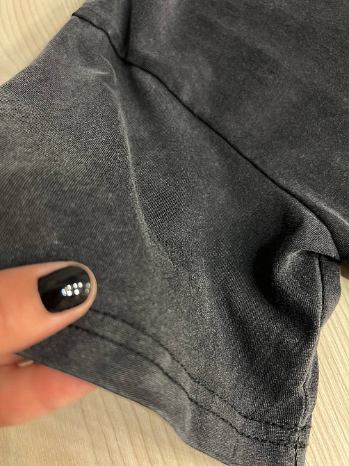 Футболка женская A-N 27039 вареная тай-дай оверсайз хлопок с надписью, черный, one size Киев - изображение 15