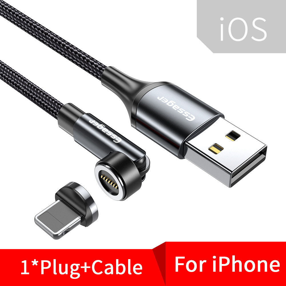 Кабель Essager Magnetic USB Lightning 1м серый Киев - изображение 4