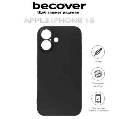 Чохол до мобільного телефона BeCover Apple iPhone 16 Black (712274) Вінниця