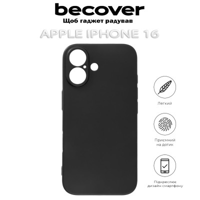 Чехол для мобильного телефона BeCover Apple iPhone 16 Black (712274) Винница - изображение 5