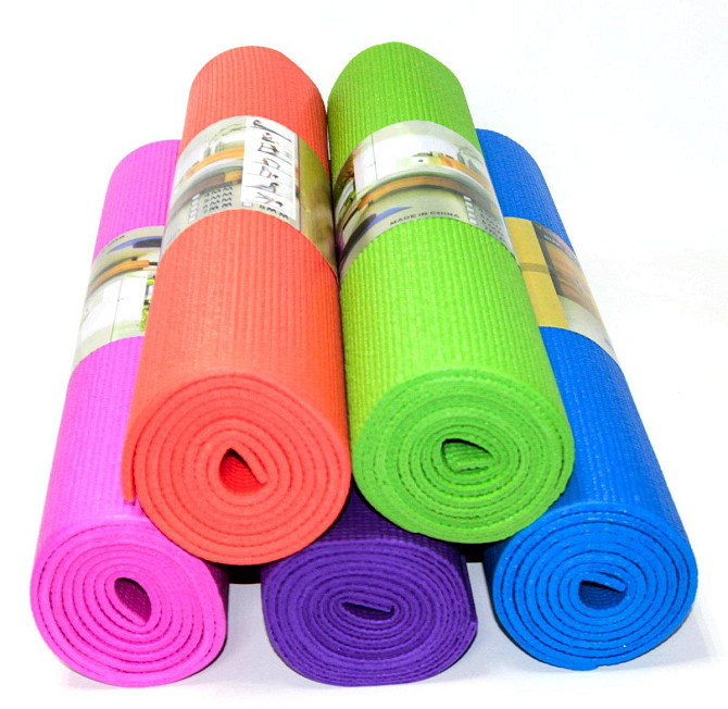 Килимок для фітнесу, йоги Yoga Mat (рр. 173см*61см*4мм) Вишневе - фото 9