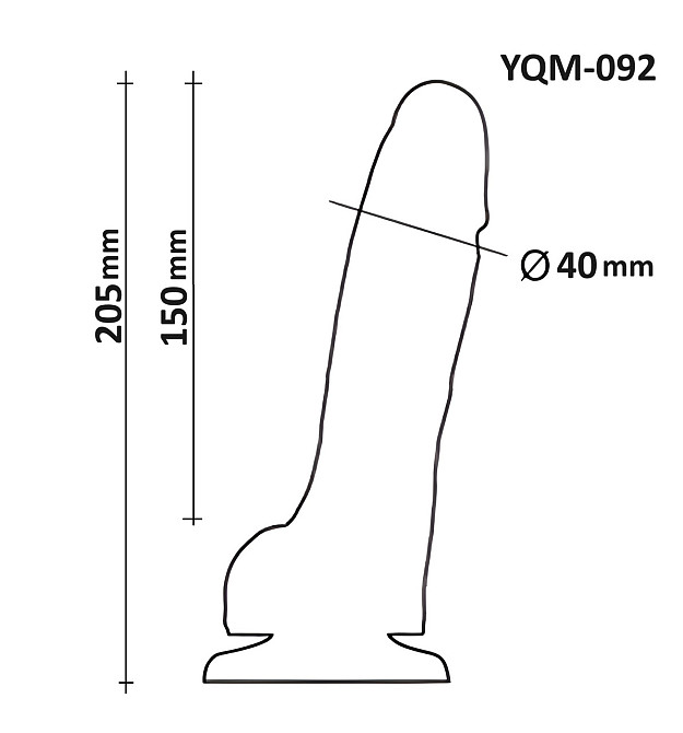 Фаллоимитатор с мошонкой на присоске OYO YQM-092 (длина 20.5 см, диаметр 4 см) Sex Aura Киев - изображение 6