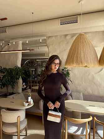 Женское стильное элегантное эластичное платье из вискозы Шоколад Одесса