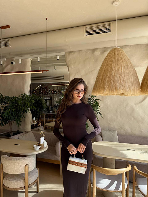 Женское стильное элегантное эластичное платье из вискозы Шоколад Одесса - изображение 3