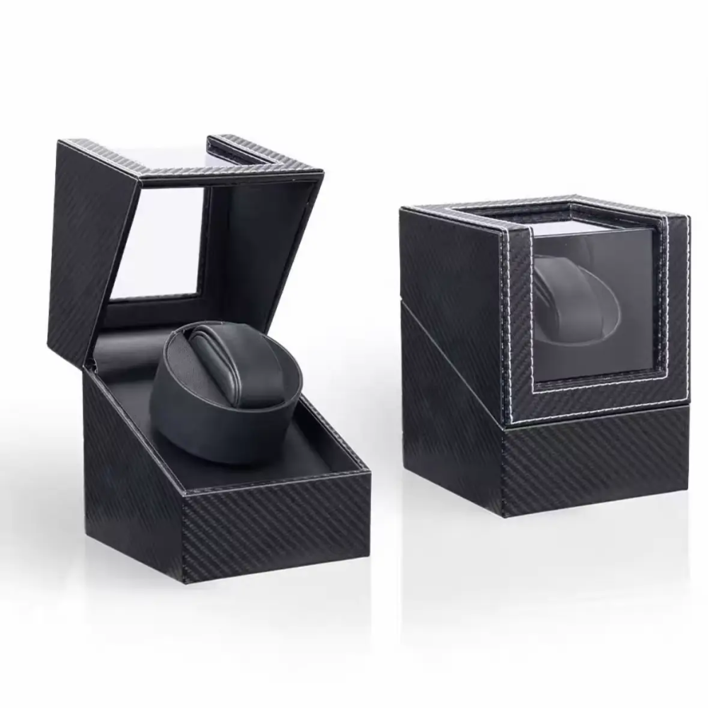 Скринька для підзаводу годинника Віндер тайммувер для 1-го годинника (Чорний з чорним 1) Київ - фото 10