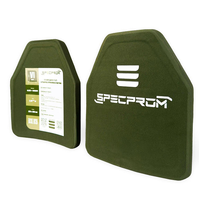 Керамические бронепластины SPECPROM 6-го класса Олива Комплект 2 шт Киев - изображение 5