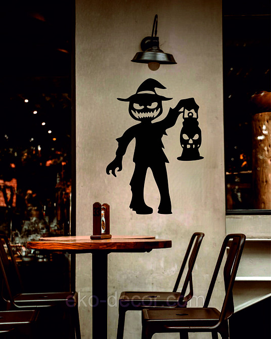 Декоративне настінне Панно «Сілует дітей. Гелловін», Декор на стіну 70*50 см, Чорний Київ - фото 9