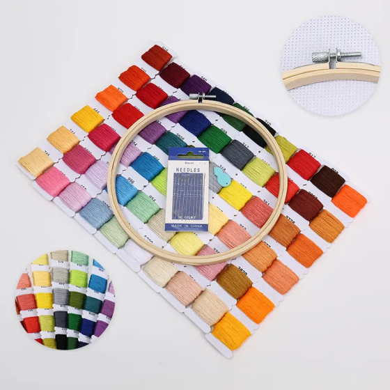 Набор ниток и иголок для шитья, нитки и иголки, обруч для вышивки крестом Каменец-Подольский