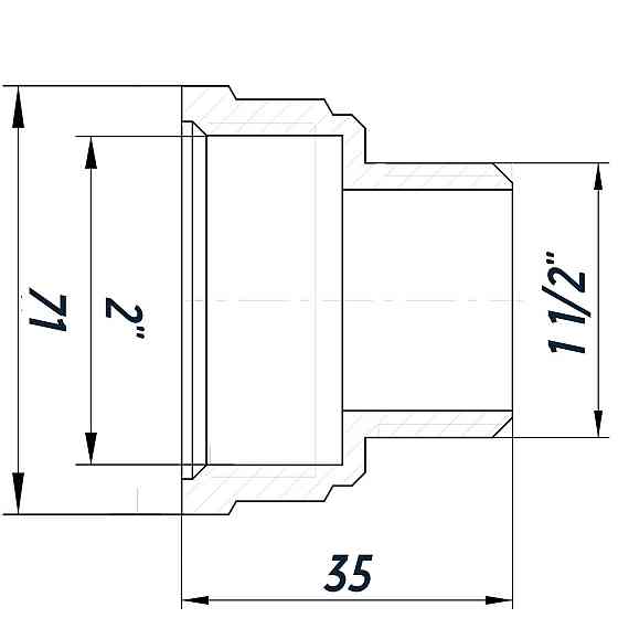 Редукційний перехідник 2"х1 1/2" ВН нікельований восьмигранний NK873O OPTIMUM Київ