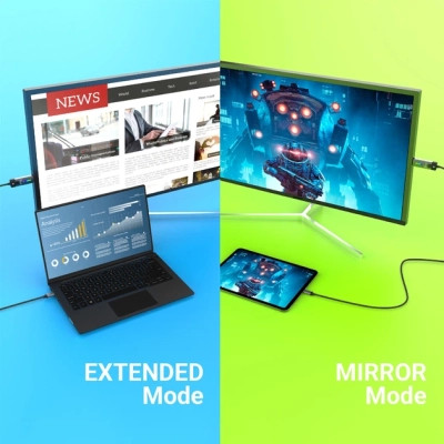 Кабель мультимедийный USB-C to HDMI M 1.8m 8K 60Hz LED RGB J5create (JCC157-N) Винница - изображение 4