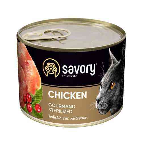 Вологий корм Savory для стерилізованих котів, з куркою, 200 г Київ