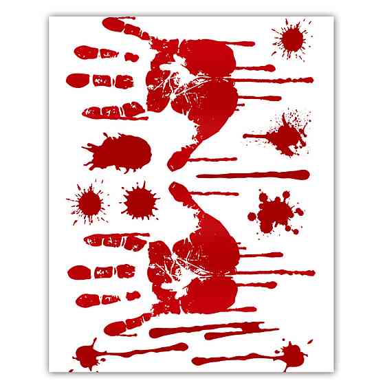 Наклейки на Хэллоуин Следы 25 на 35 см красный Киев