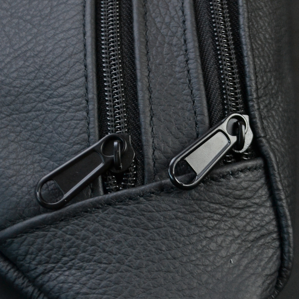 Чорна зручна бананка чоловіча, Чоловіча бананка з ремінцем на плече Барсетка-бананка шкіряна ON-38 Івано-Франківськ - фото 8