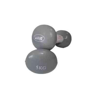 Гантельный набор LiveUp Vinyl Dumbbell Egg Head вінілові сірі 2х5кг LS2001-5 (6951376138252) Винница