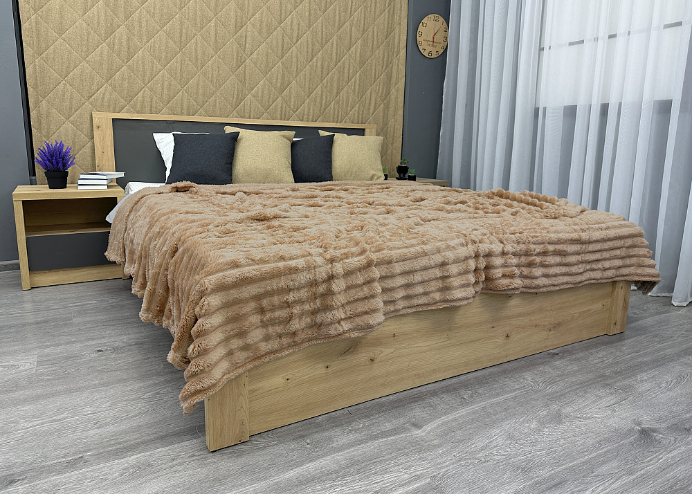 Плед-покривало смужка Шарпей 210х220 см (+-10см) Карамельний (87-201) Київ - фото 4