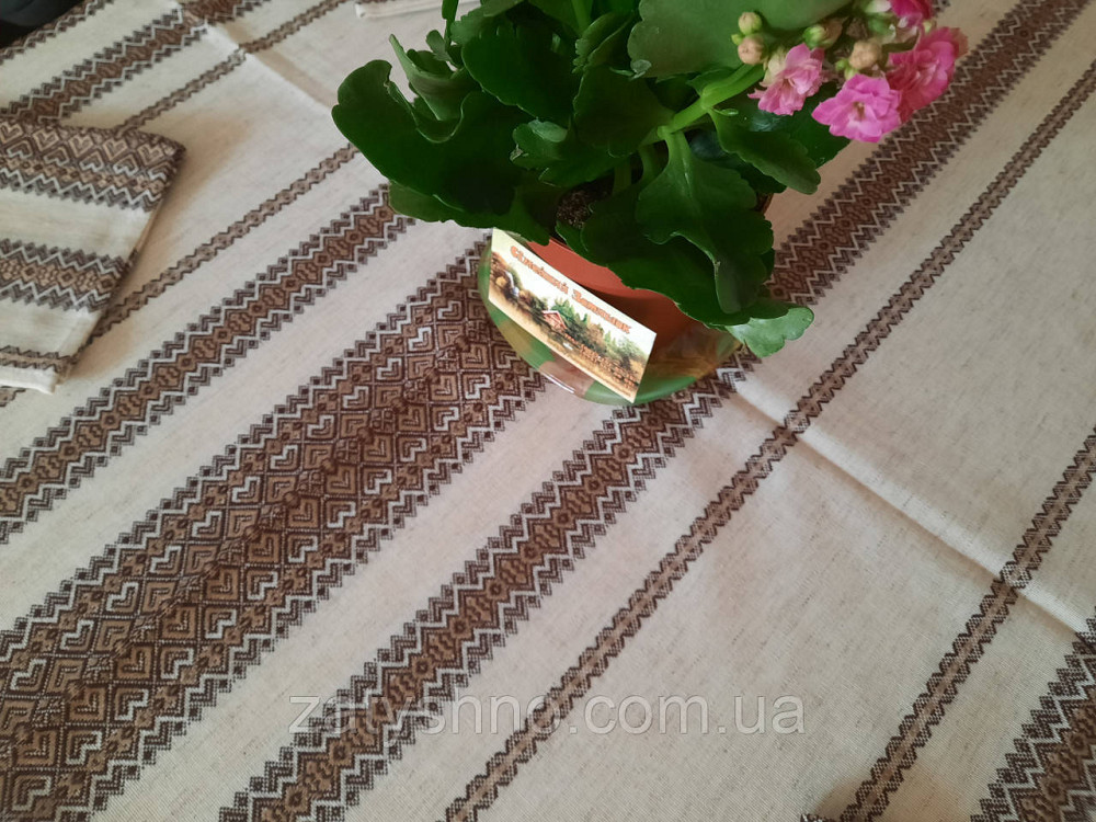 Вишита скатертина з серветками кавова Київ - фото 2