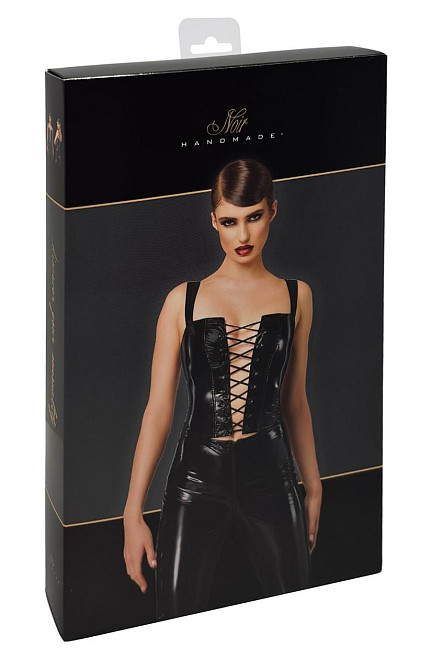 Корсет Noir Handmade F379 Dominae Frontbind PVC Corset Top XL Sex Aura Киев - изображение 8