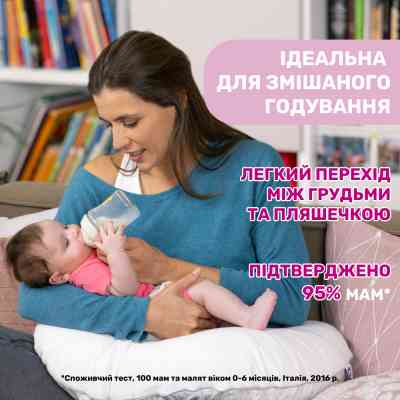 Бутылочка для кормления Chicco Natural Feeling силикон средний поток 250мл розовая (81323.10) Винница
