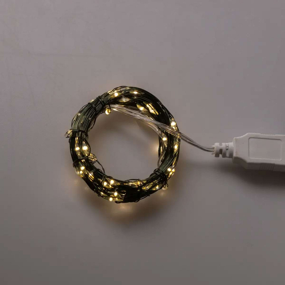 Garlando Гірлянда роса 10 метрів USB на 100 led світлодіодів крапля на зеленому дроті USB100L10 Коломия - фото 3