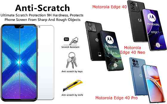 Защитное стекло NeoGlass для Motorola Edge 40, Edge 40 Neo, Edge 40 Pro – ультрапрозрачное и устойчивое Киев