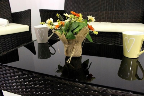 Комплект меблів з ротангу (Диван + 2 крісла + стіл) для саду кафе тераси, Коричневий Київ