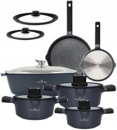 Zwieger Vesna Комплект Garnków 6el. 20/24/28cm + 2 Сковорідки Жаровня Кришки (ZVESNA47) Київ