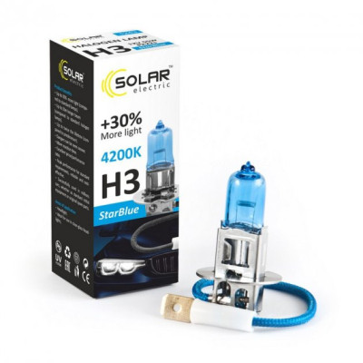 Автолампа SOLAR H3 12V 55W PK22s StarBlue 4200K (1243) Винница - изображение 4