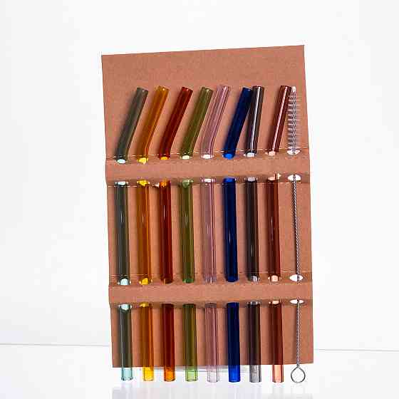 Yiwu Набір скляних трубочок із щіточкою (8+1) 64486-84 Коломыя