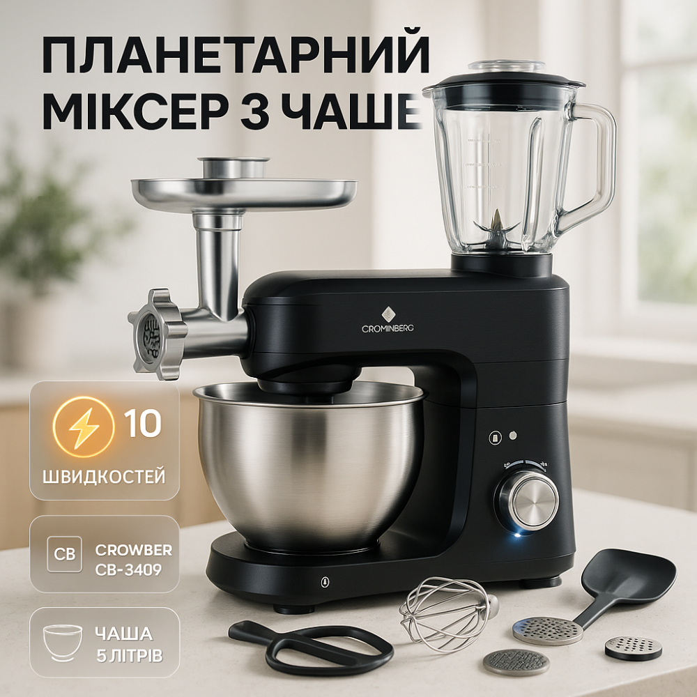 Миксер для взбивания кремов, Надежный ручной миксер для кухни Нержавеющий стационарный FL-30 Львов - изображение 12