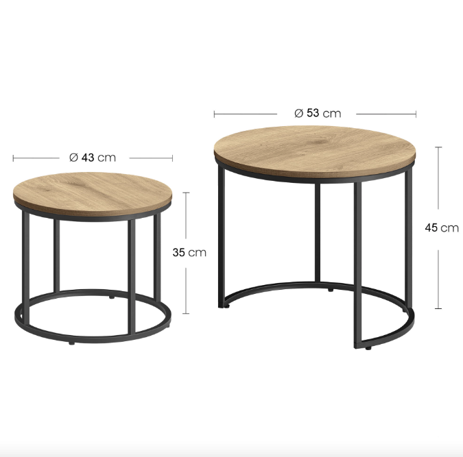 Комплект журнальних столиків Leobert Oreo круглі сонома Київ - фото 3