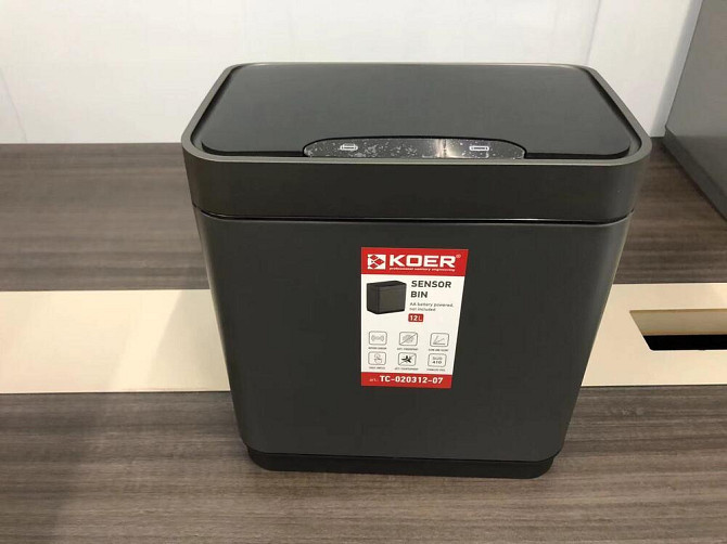 Мусорное ведро сенсорное Koer TC-020312-07 12 л цвет графит нерж. сталь антипалец (KR5587) Черновцы - изображение 5