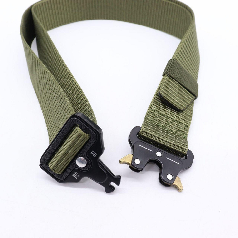 Тактический ремень 125 см Tactical Belt, Оливковый / Армейский ремень с пряжкой Cobra Киев - изображение 10