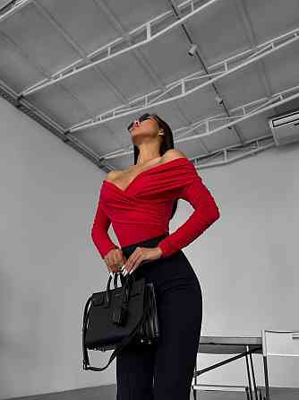 Женский романтичный боди с открытыми плечами трикотаж масло Одесса