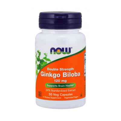 Трави Now Foods Гінкго білоба, Ginkgo Biloba, Double Strength, 120 мг, 50 ка (NOW-04682) Вінниця