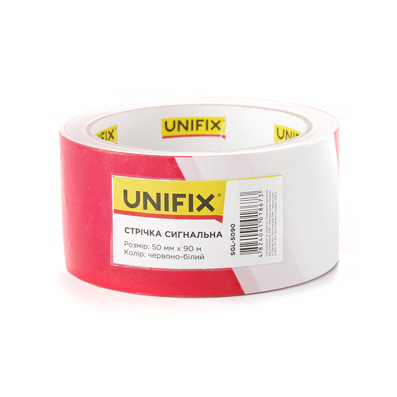 Сигнальная лента 50мм*90м красно-белая UNIFIX Рівне - фото 2
