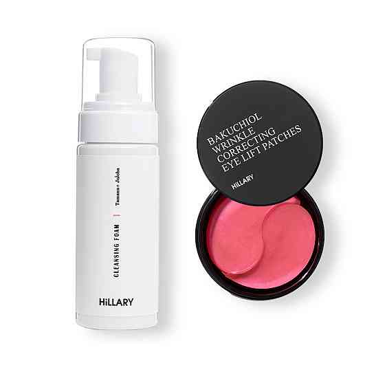 Розгладжувальні патчі з біо-ретинолом + Очищуюча пінка для жирної шкіри Київ