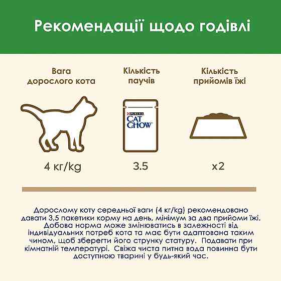 Вологий корм CAT CHOW Sterilised для дорослих стерилізованих котів, шматочки у підливці, з ягням та зеленою квасолею, 85 г Київ