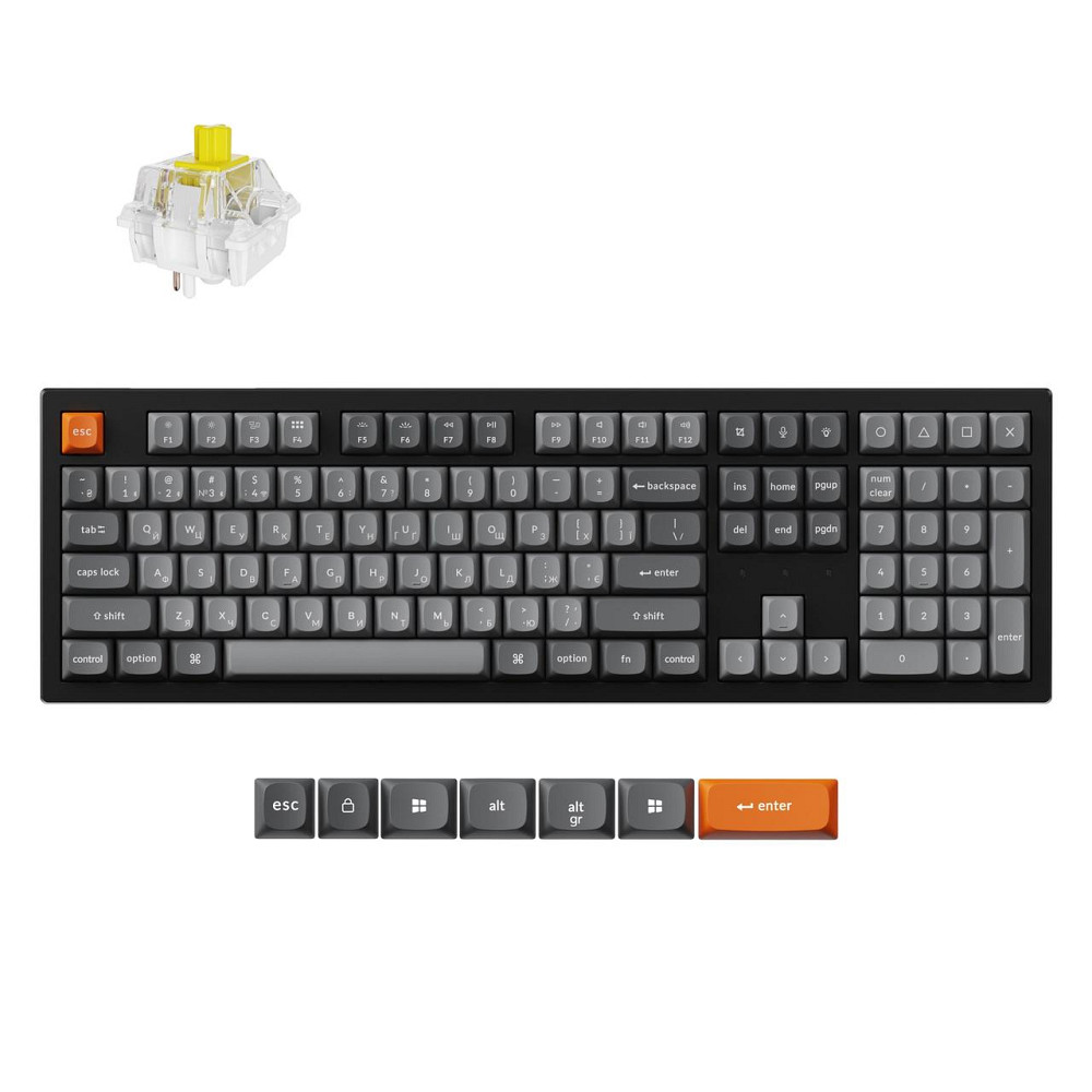 Клавіатура бездротова Keychron K10 Max Keychron Super Banana Switch Black RGB (K10M-H4-UA) ( 25092 ) Харьков - изображение 7